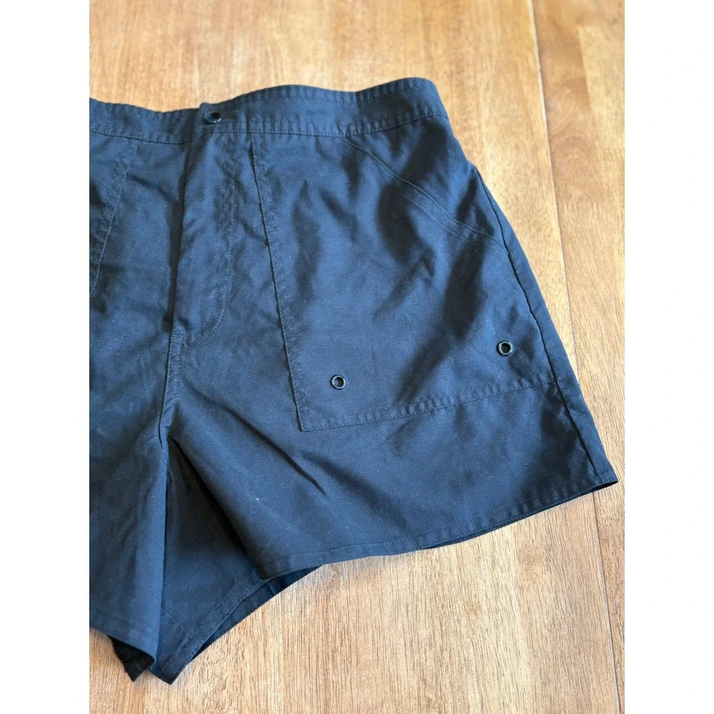 Le Cove Swim Shorts Elastic Waist Pockets‎ Quick Dry Black Womens Size